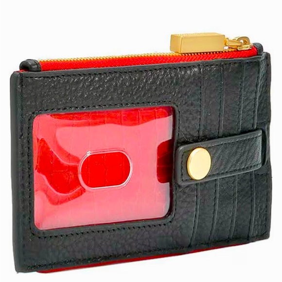 New Hammitt Black Leather 219 West Card Wallet Burnished Gold HW - Picture 2 of 5